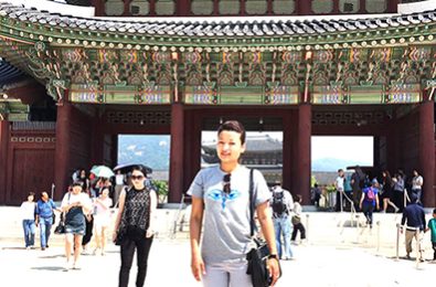 Infront of Gyeongbokgung Palace, in downtown Seoul