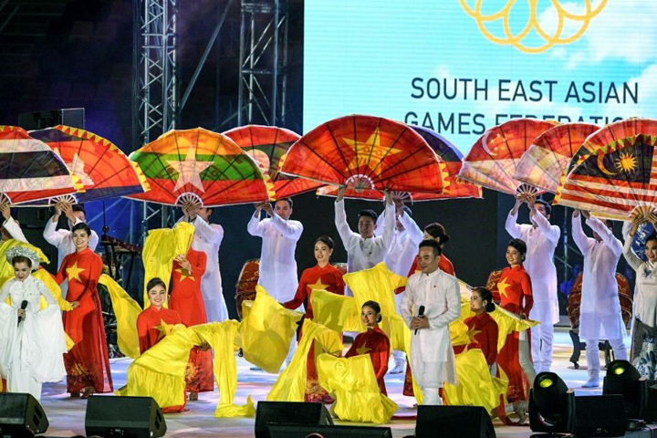 File Photo: Performers from Vietnam participate in the closing ceremony of the SEA Games in Capas, the Philippines, on Dec 11, 2019.AFP 

