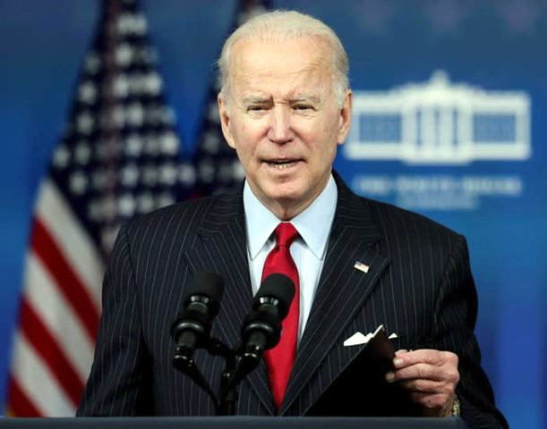US President Joe Biden speaking after his announcement to release of oil from the U.S.’s strategic reserves at the White House in Washington. Image credit Yahoo News