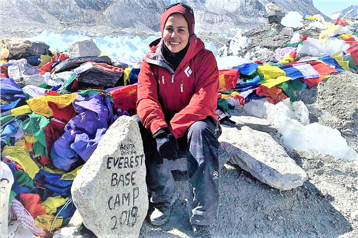 Sheikha Asma at the Base Camp of Mount Everest in March 2019. Image credit: Sheikha Asma Al-Thani