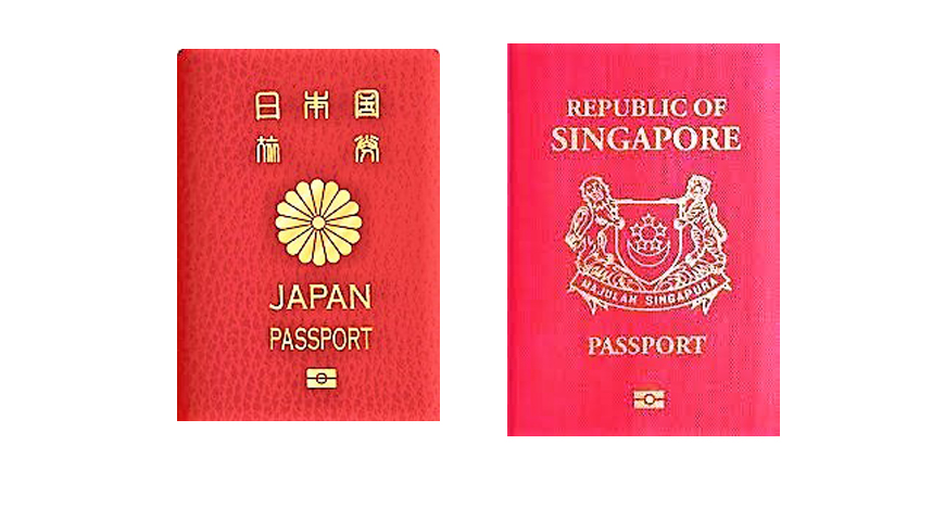 Passports of Japan & Singapore