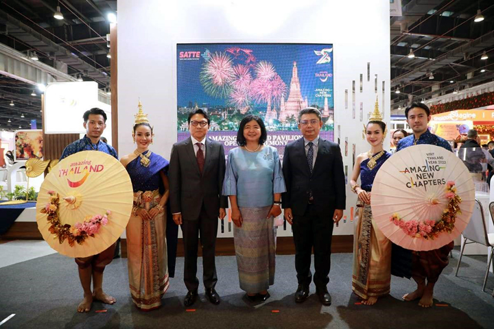 Ambassador of Thailand and TAT Officials at the 29th edition of South Asia’s Travel and Tourism Exchange (SATTE) 2022 at the India Expo Mart, Greater Noida, New Delhi. Image TAT News