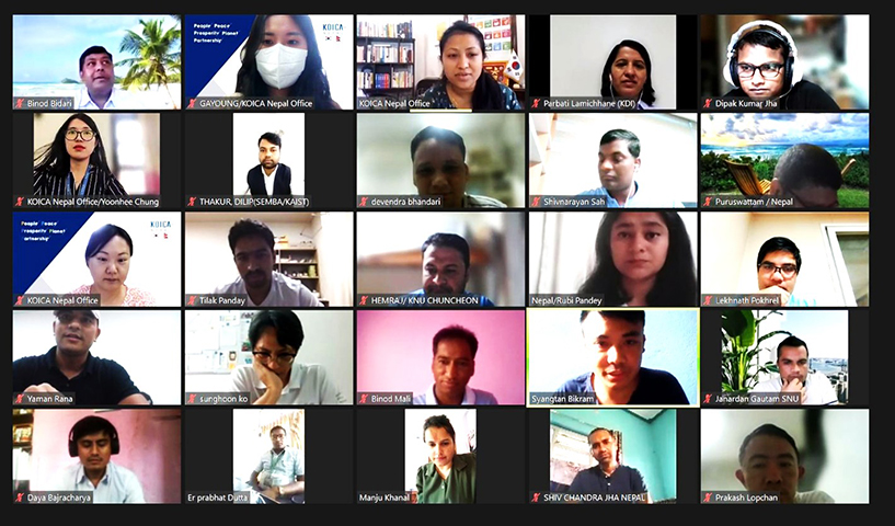 Participants at the virtual networking meeting organized by KOICA on Tuesday, August 9, 2022.