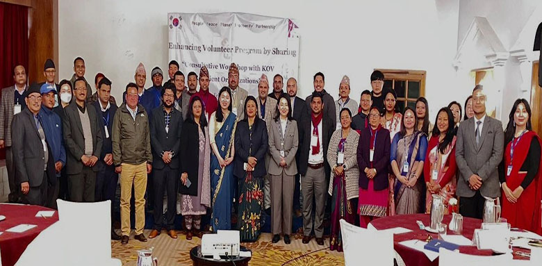 Group picture of the participants at the consultative workshop organized by KOICA for its volunteer partner organizations on February 09, Thursday in Kathmandu.