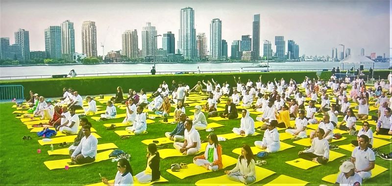 International Yoga Day celebration at UN Headquarters in New York on Wednesday June 21.