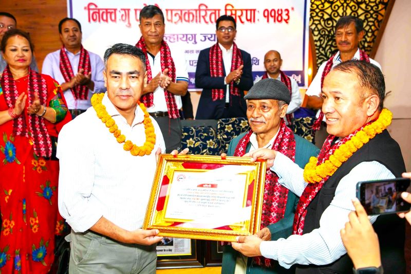 Photojournalist Naresh Shrestha is being awarded Bishnu-Nati Photo Journalism Award 2023 