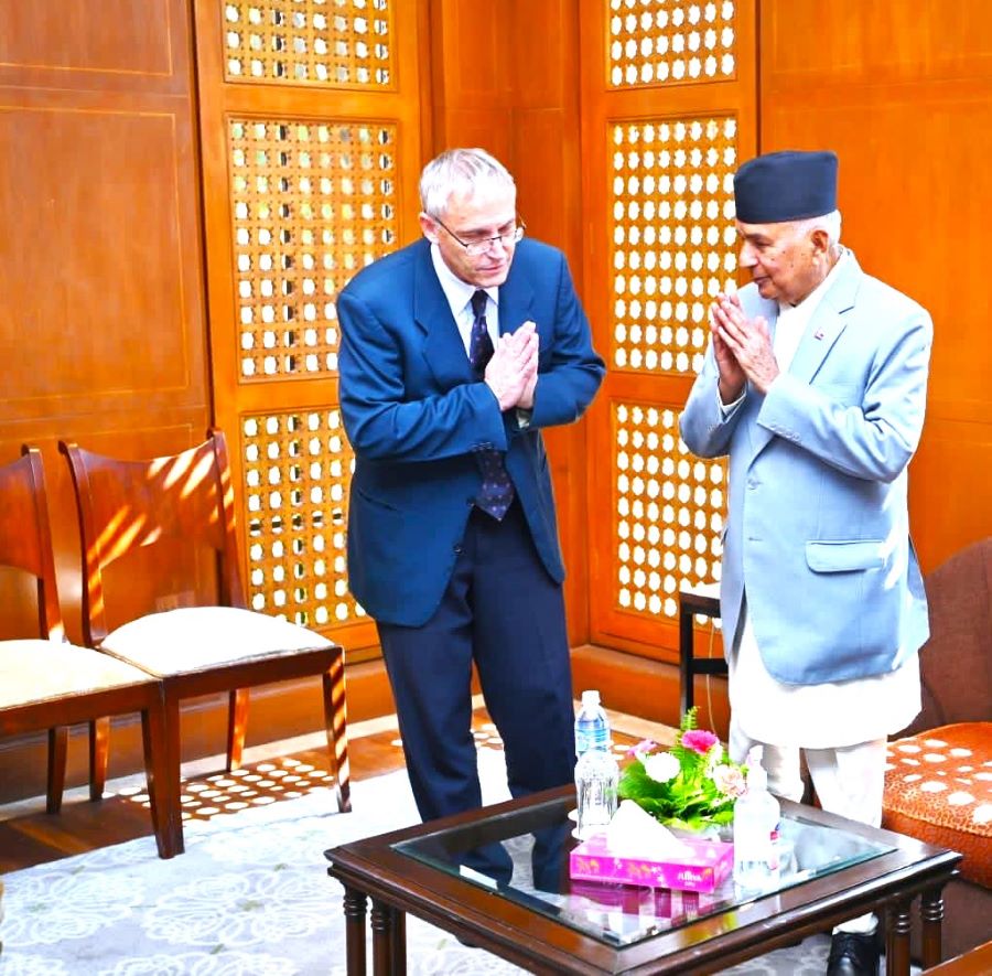 Israeli Ambassador to Nepal Hanan Goder paying a courtesy call on President Ram Chandra Poudel at latter’s Office of the President at Shital Niwas Maharajgunj, Kathmandu on October 17 , 2023 Tuesday morning.