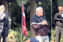 Israeli Ambassador Hanan Goder Dr. Clive Lipchin and Professor Dr. Bim Prasad Shrestha respectively from left to right delivering  their speeches at the event organized on Friday January 12, 2024 in Kathmandu.