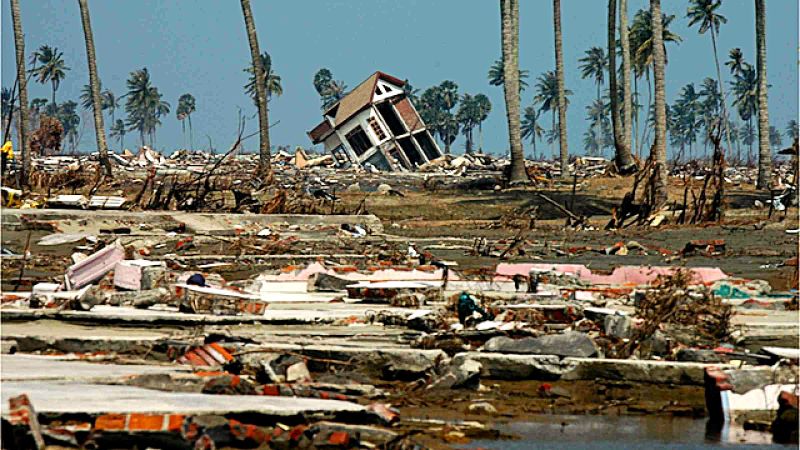 The Indian Ocean Tsunami in December 2004 caused vast destruction on the sea coast in Asia. UNDRR Photo