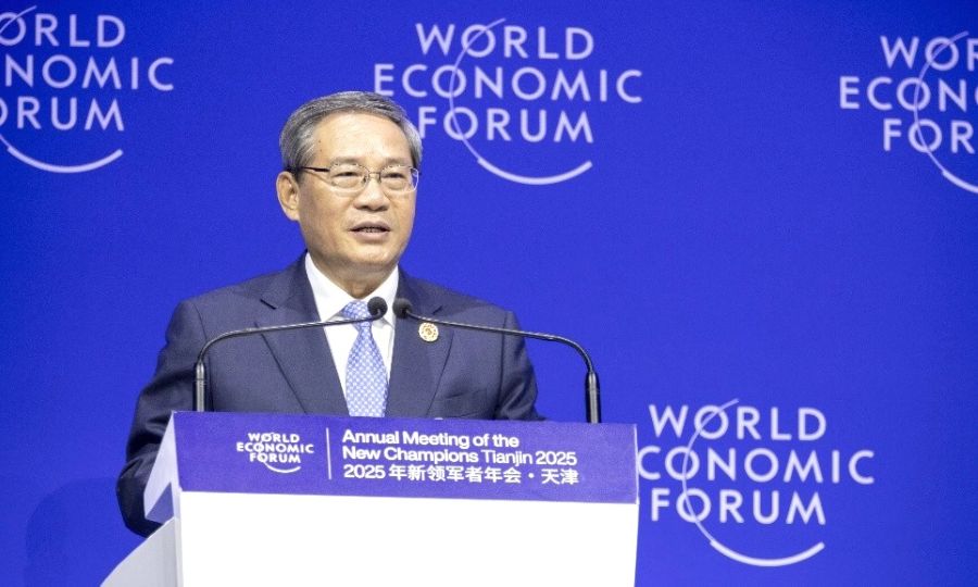 China Premier Li Qiang addressed the meeting. Image credit WEF