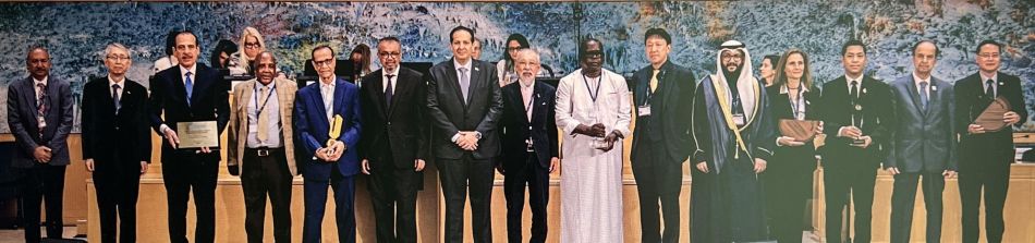 WHO Director-General Dr Tedros Adhanom Ghebreyesus together with Foundation representatives and award winners at the Public Health Prizes and Awards ceremony at the 79th World Health Assembly in Geneva, Switzerland, on 20 May 2026. © WHO / Antoine Tardy