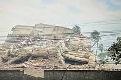 A scene of damaged buildings. Image courtesy TV