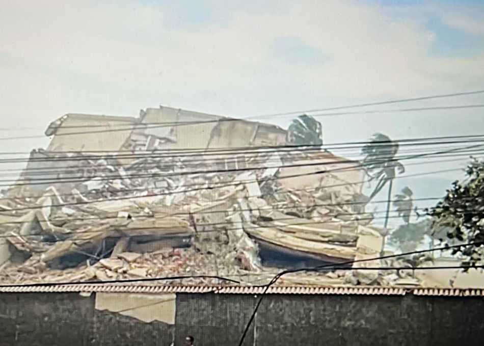 A scene of damaged buildings. Image courtesy TV