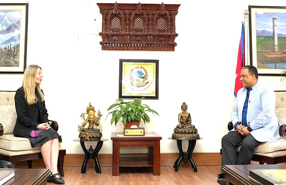 First Assistant Secretary of the South and Central Asia Division at the Department of Foreign Affairs and Trade (DFAT) of Australia Ms Sarah Storey meeting with Foreign Minister Shisir Khanal at Singha Durbar on Thursday, 23 July 2026.