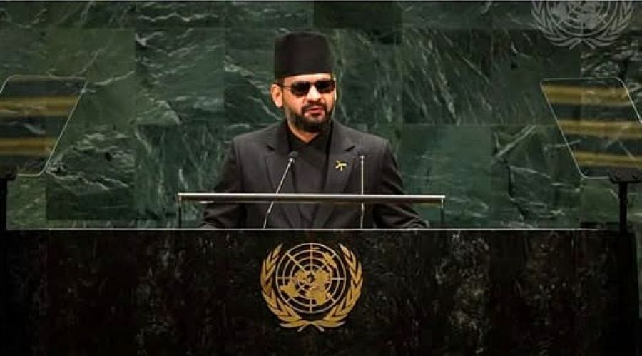 Nepalese Prime Minister Balendra Shah addressing to the UNGA’s 81st General Debate Session on September 24, 2026 in New York.