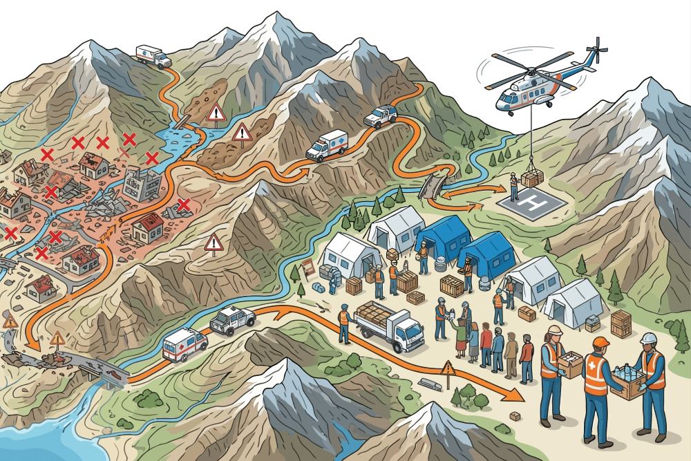 Isometric Illustration of Humanitarian Disaster Relief and Rescue Operation
Photo credit: Adobe Stock Photo/Choirul Umam
